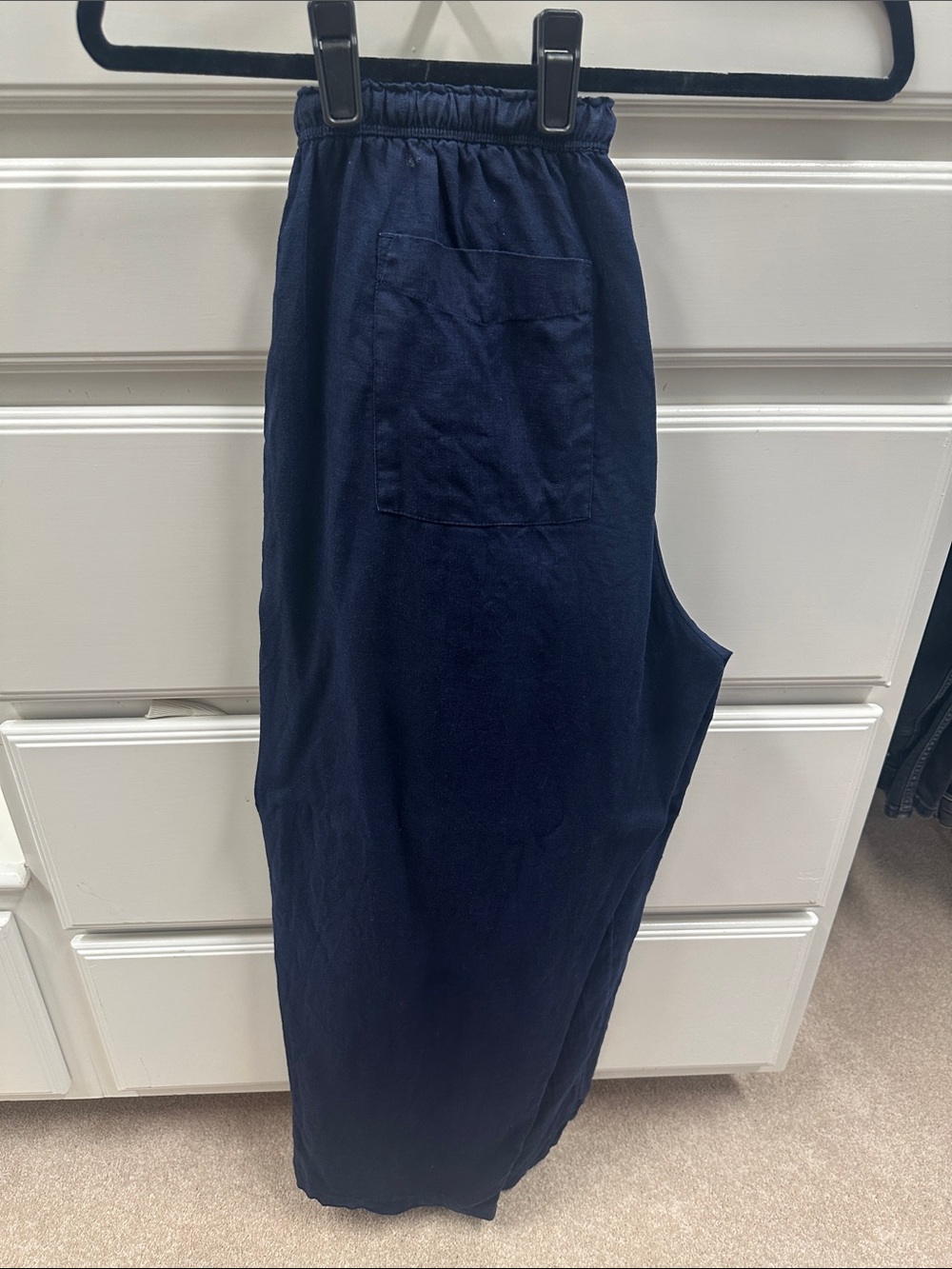J. Crew 100% Linen Navy Wide-Leg Pants